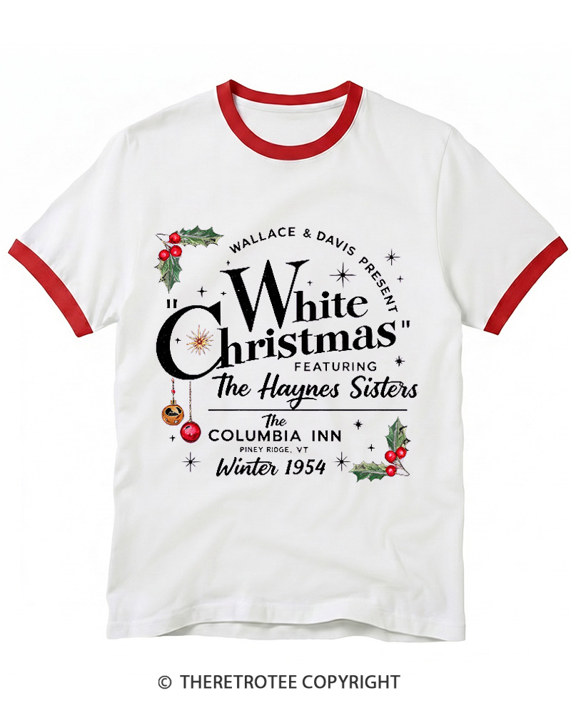 TheRetroTee From The Windows to the Walls 1960s Christmas Ringer T-shirt