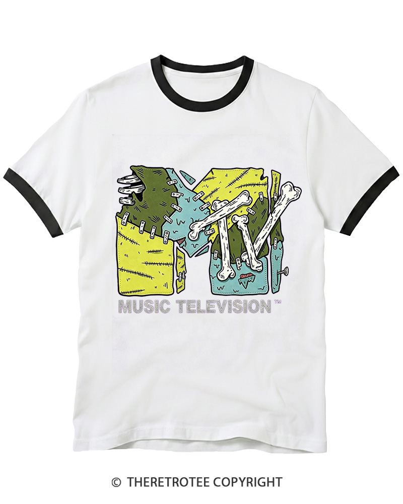 TheRetroTee Music Nostalgia 1990s Ringer T-shirt