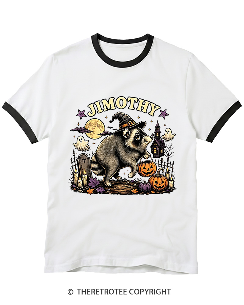 TheRetroTee Jimothy Seattle Raccoon 1980s Ringer T-shirt