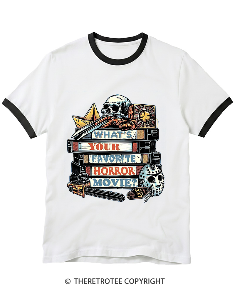 TheRetroTee What’s Your Favorite Horror Movie 1980s Ringer T-shirt