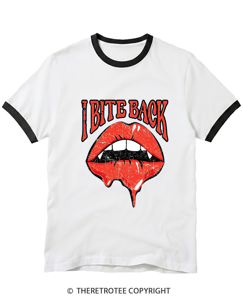 TheRetroTee I Bite Back 1990s Ringer T-shirt