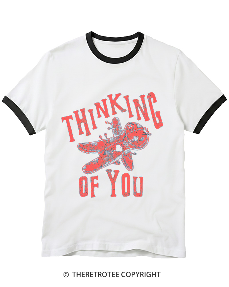 TheRetroTee Thinking Of You 1980s Ringer T-shirt