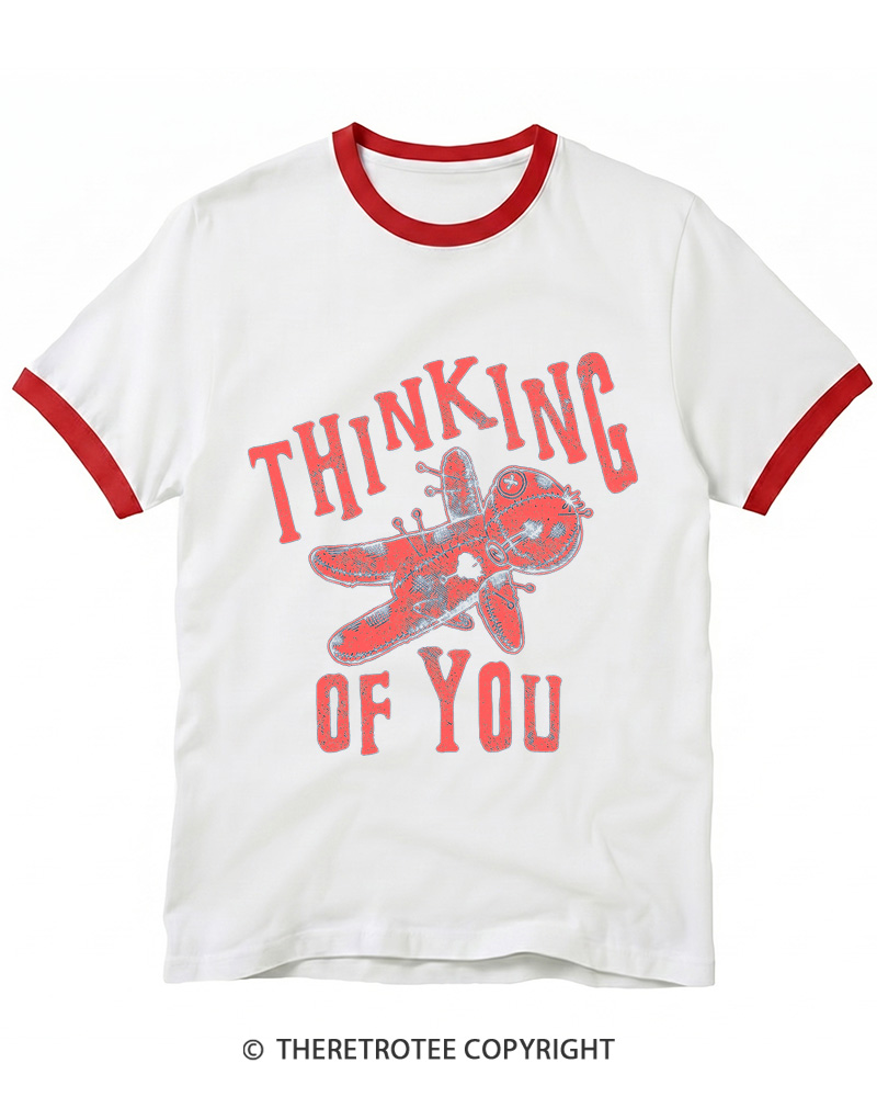 TheRetroTee Thinking Of You 1980s Ringer T-shirt
