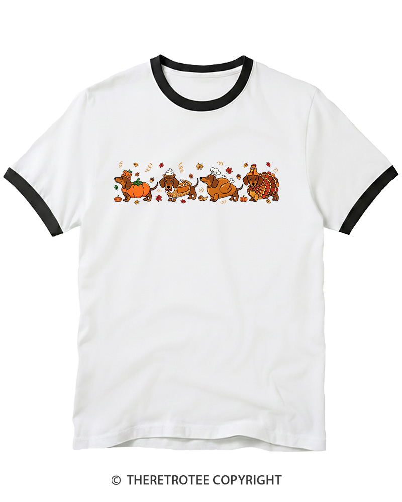 TheRetroTee Turkey Dog 1980s Ringer T-shirt