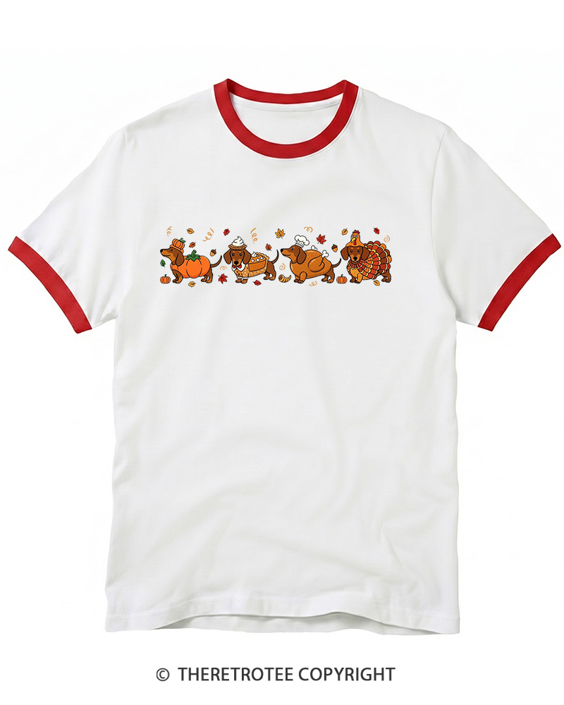 TheRetroTee Turkey Dog 1980s Ringer T-shirt