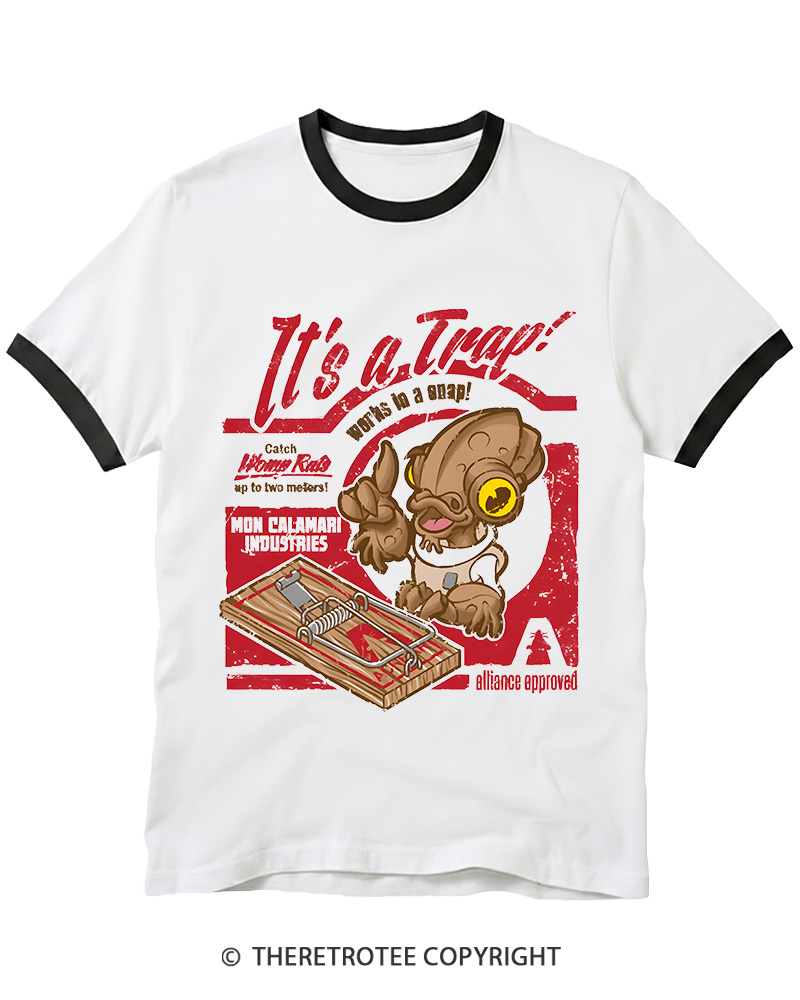 TheRetroTee It's a Trap 1980s Ringer T-shirt