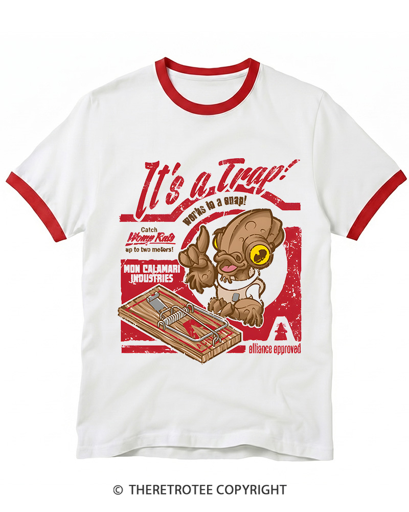 TheRetroTee It's a Trap 1980s Ringer T-shirt