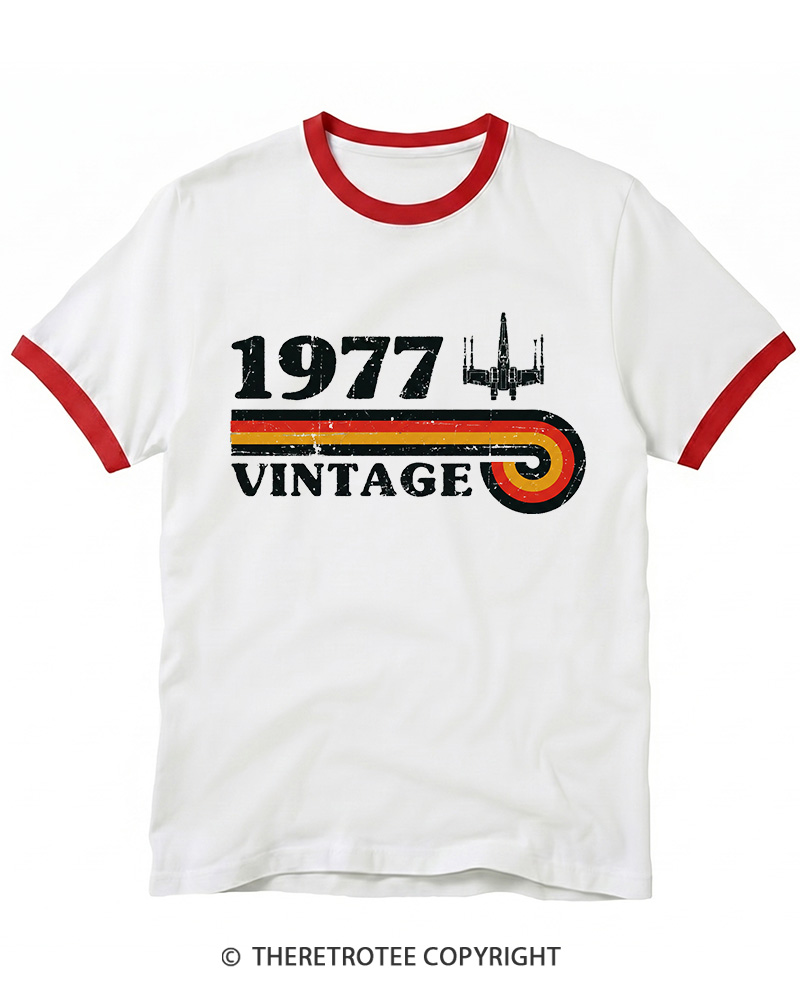 TheRetroTee 1977 Vintage Wing Ringer T-shirt