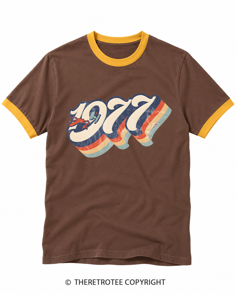 TheRetroTee 1977 Retro Dog Fight Ringer T-shirt