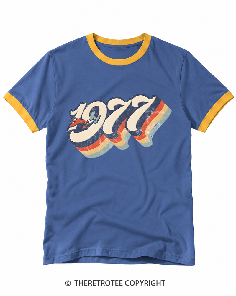 TheRetroTee 1977 Retro Dog Fight Ringer T-shirt