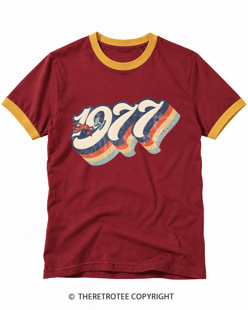 TheRetroTee 1977 Retro Dog Fight Ringer T-shirt