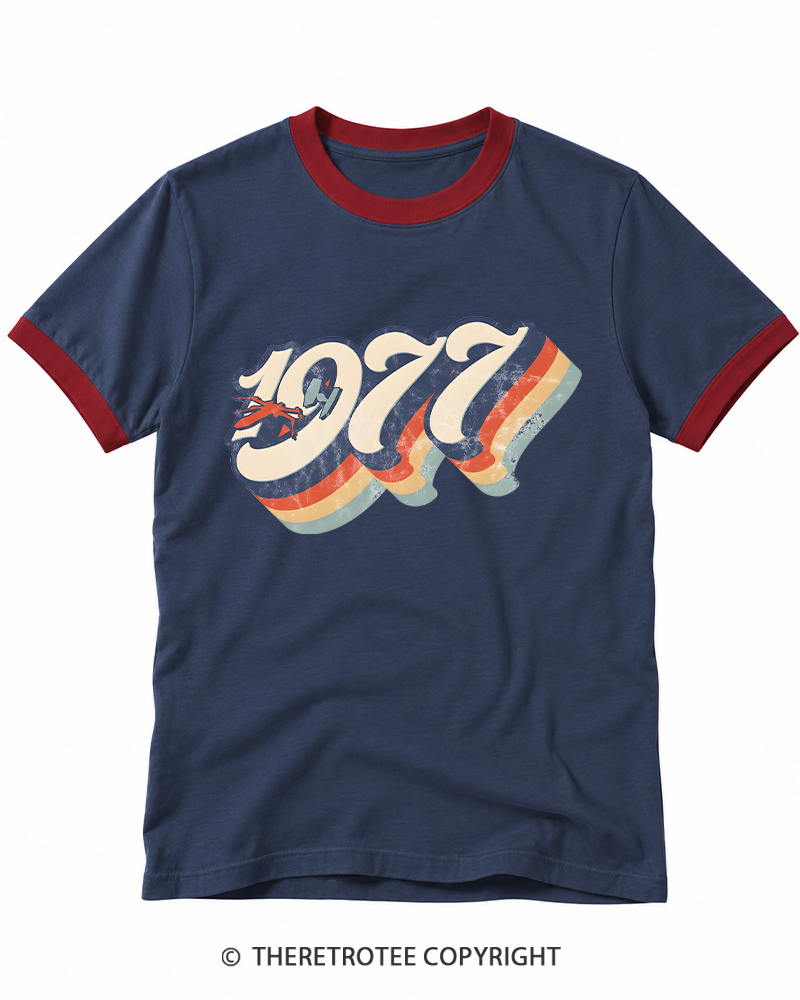 TheRetroTee 1977 Retro Dog Fight Ringer T-shirt