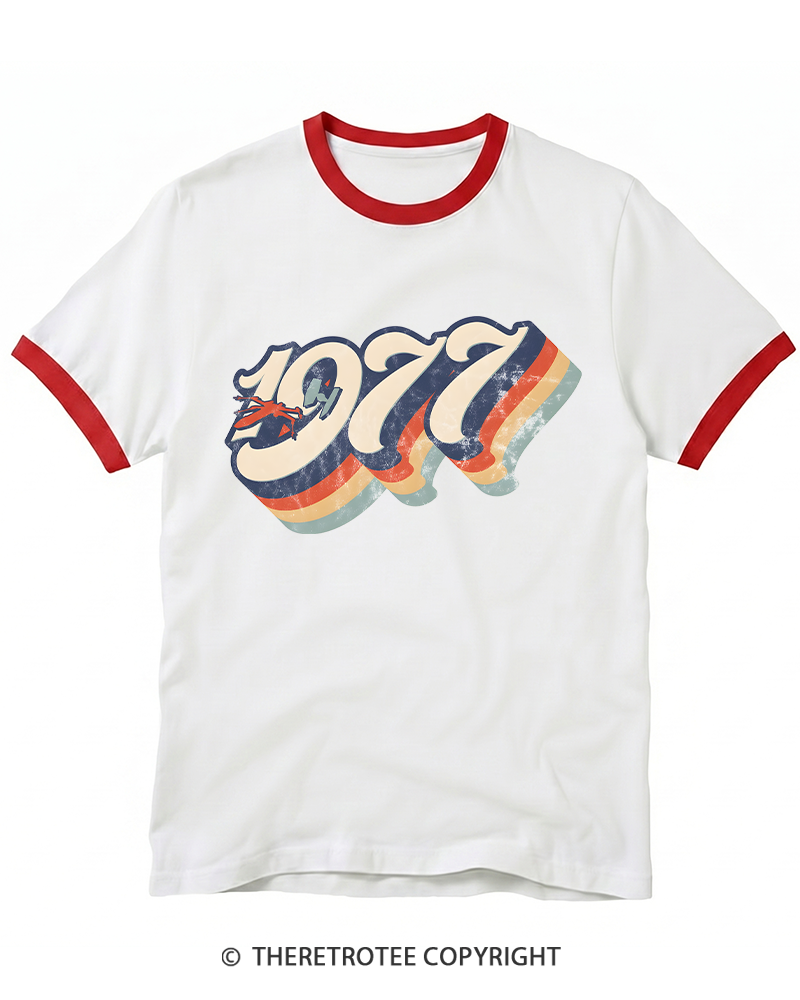TheRetroTee 1977 Retro Dog Fight Ringer T-shirt