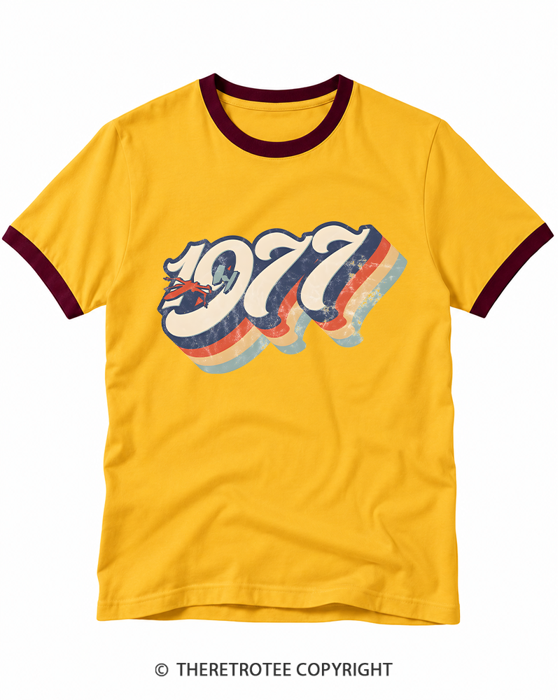 TheRetroTee 1977 Retro Dog Fight Ringer T-shirt