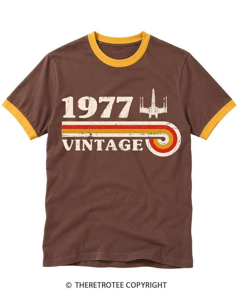 TheRetroTee 1977 Vintage Wing Ringer T-shirt