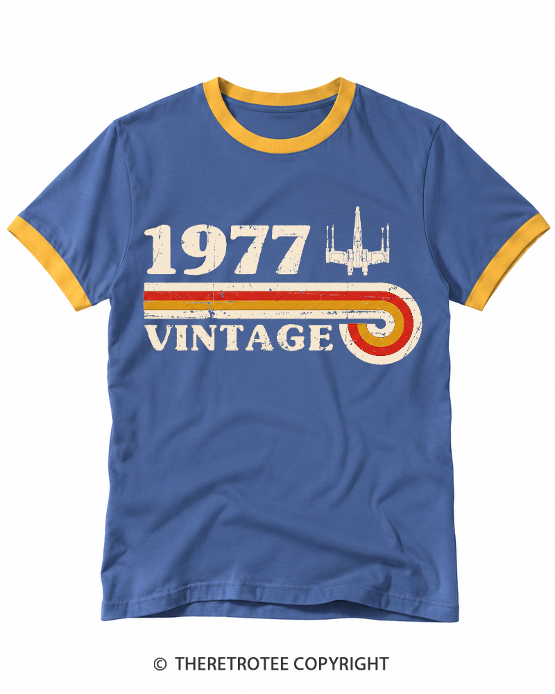 TheRetroTee 1977 Vintage Wing Ringer T-shirt