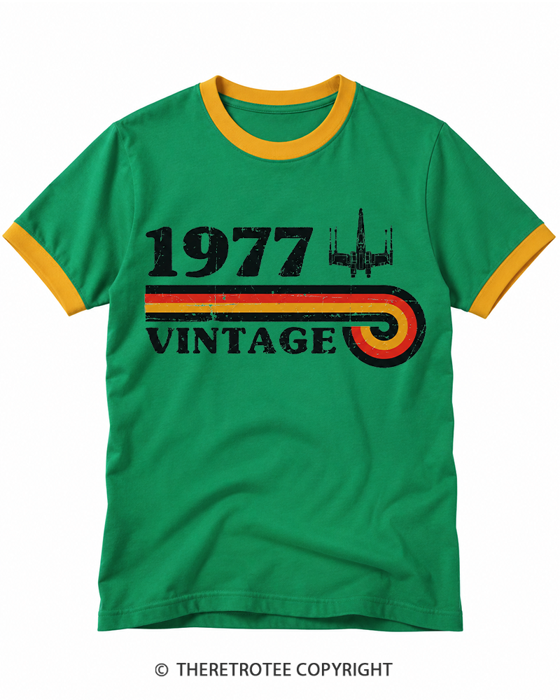 TheRetroTee 1977 Vintage Wing Ringer T-shirt