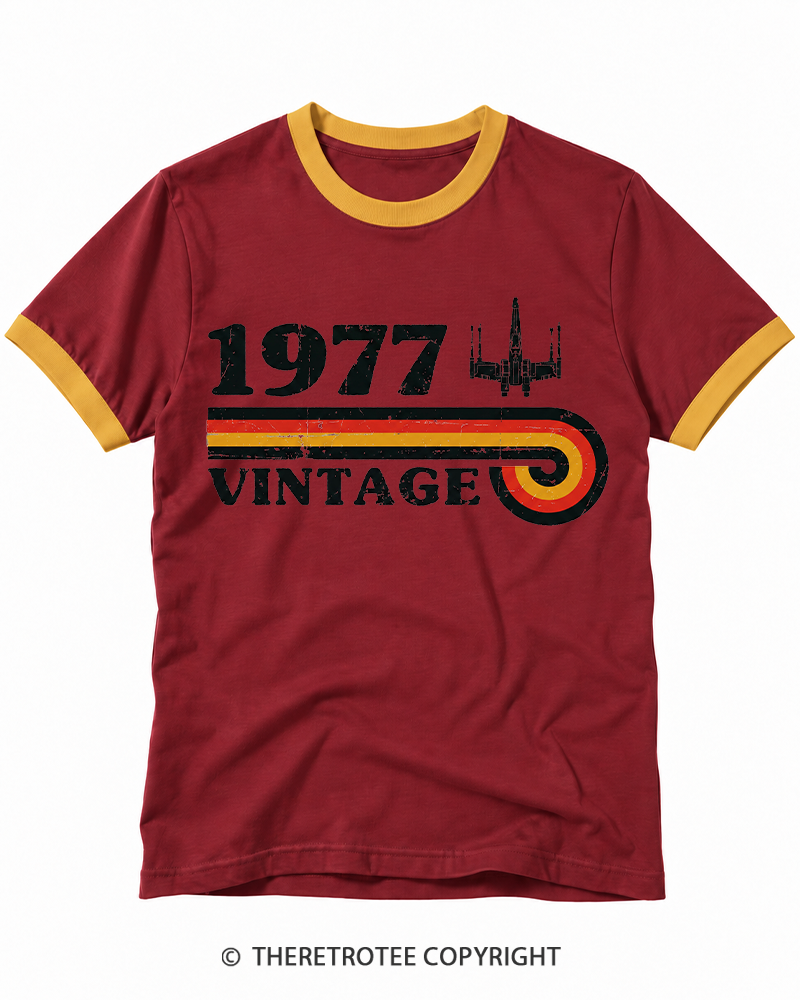 TheRetroTee 1977 Vintage Wing Ringer T-shirt