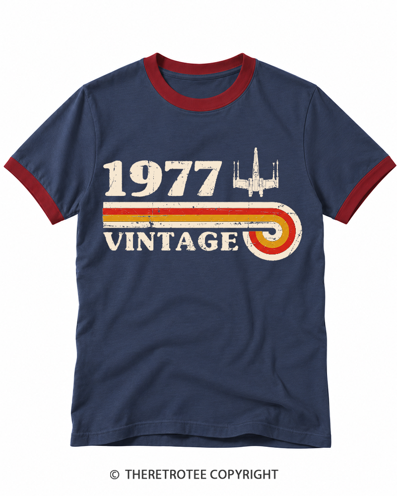 TheRetroTee 1977 Vintage Wing Ringer T-shirt