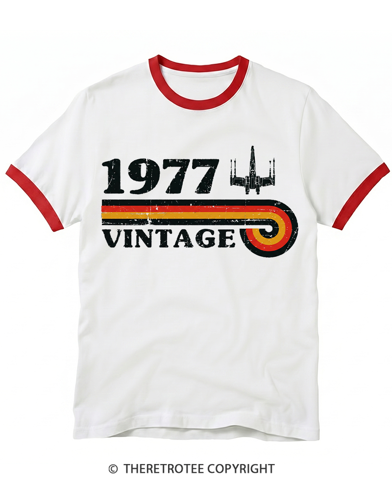 TheRetroTee 1977 Vintage Wing Ringer T-shirt