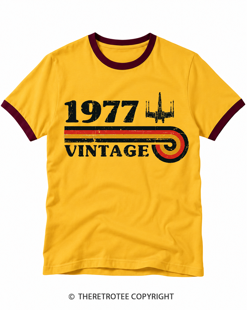 TheRetroTee 1977 Vintage Wing Ringer T-shirt