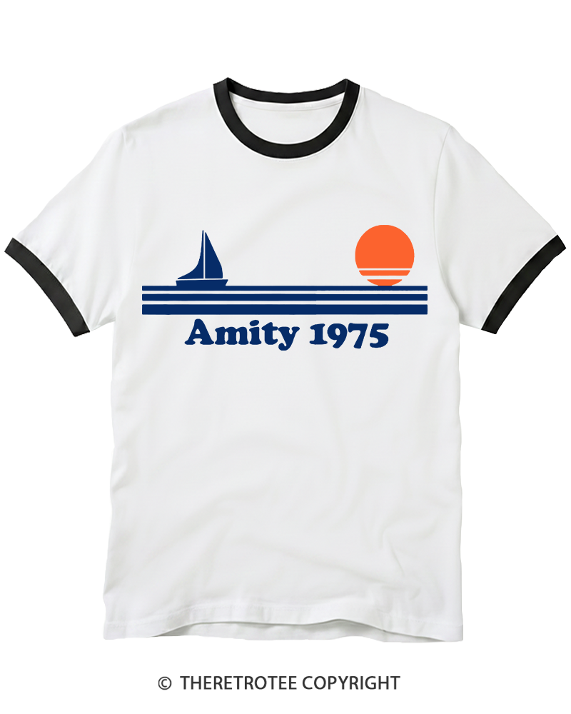 TheRetroTee Classic Stripes 1975 Ringer T-shirt