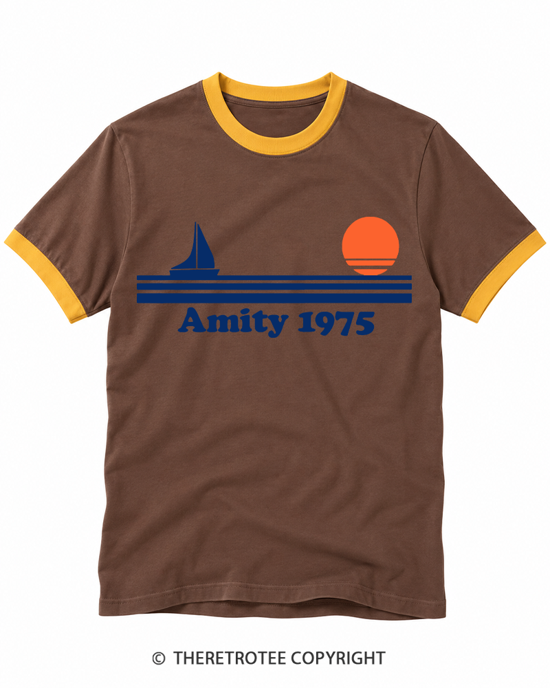 TheRetroTee Classic Stripes 1975 Ringer T-shirt