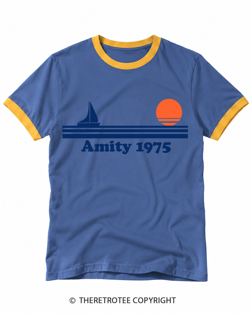 TheRetroTee Classic Stripes 1975 Ringer T-shirt