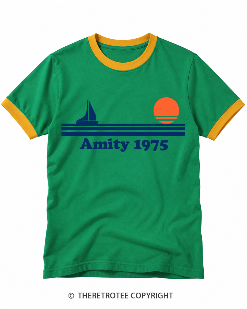 TheRetroTee Classic Stripes 1975 Ringer T-shirt