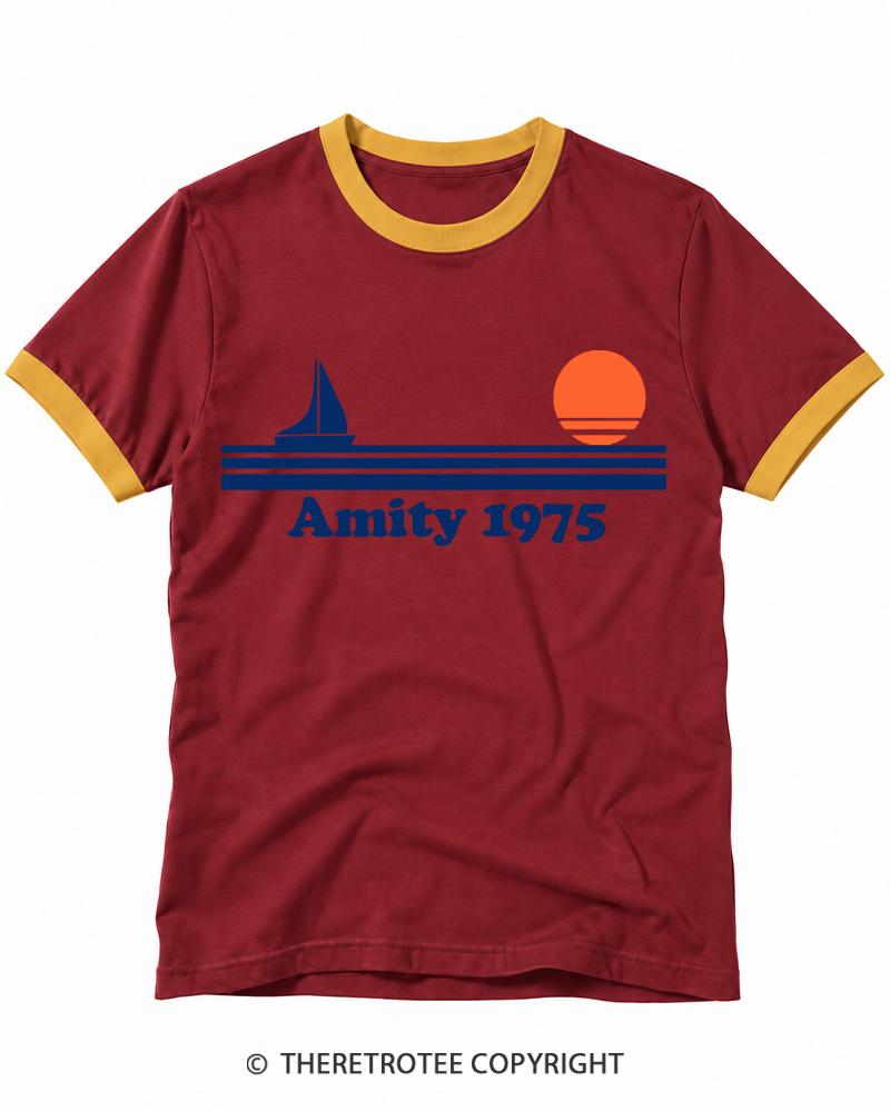 TheRetroTee Classic Stripes 1975 Ringer T-shirt
