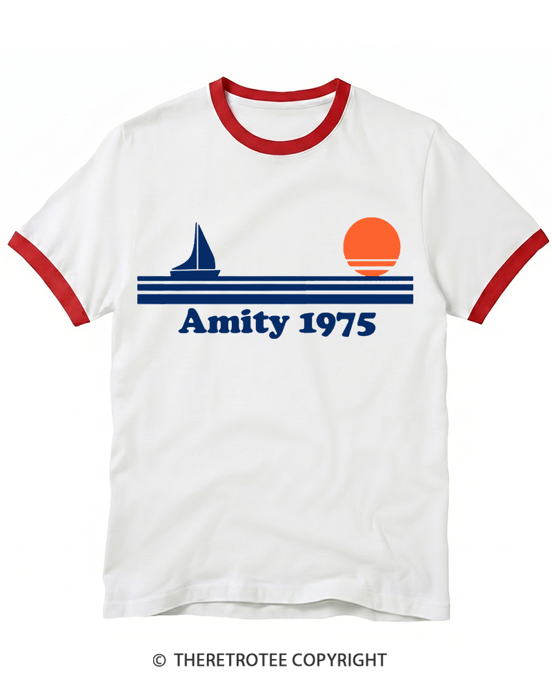 TheRetroTee Classic Stripes 1975 Ringer T-shirt
