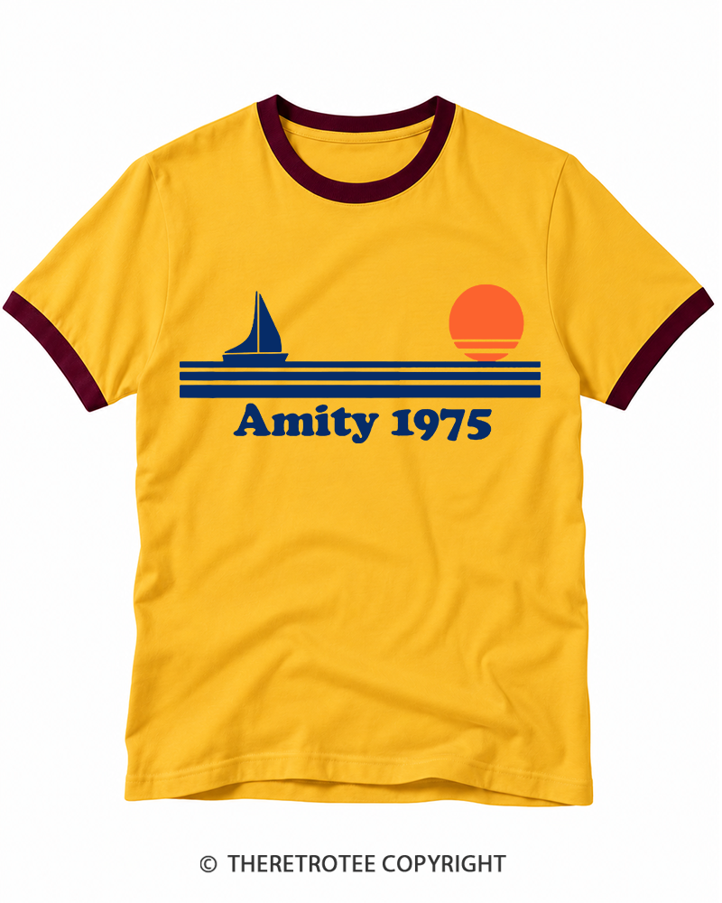TheRetroTee Classic Stripes 1975 Ringer T-shirt