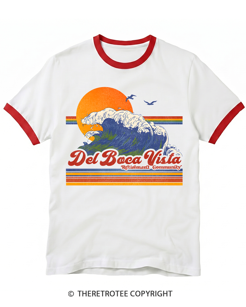 TheRetroTee Del Boca Vista 1980s Ringer T-shirt