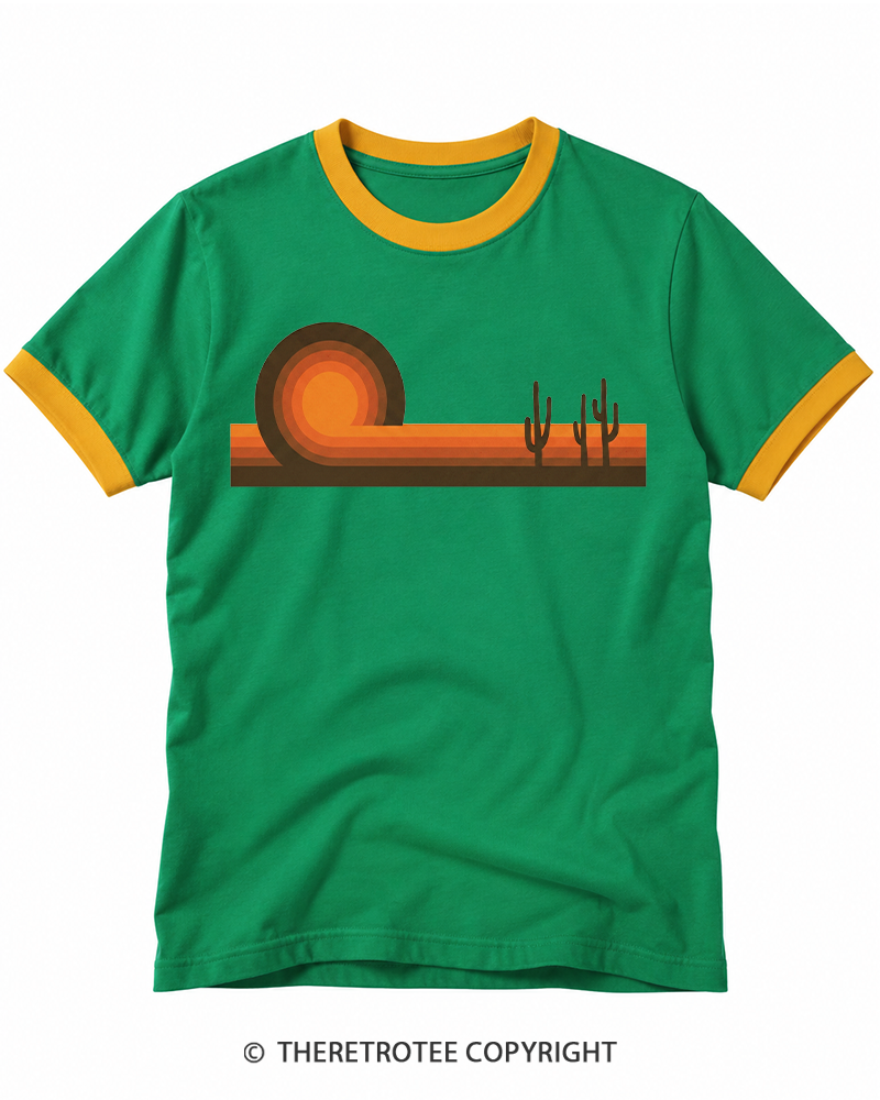 TheRetroTee Desert Horizons 1970s Ringer T-shirt