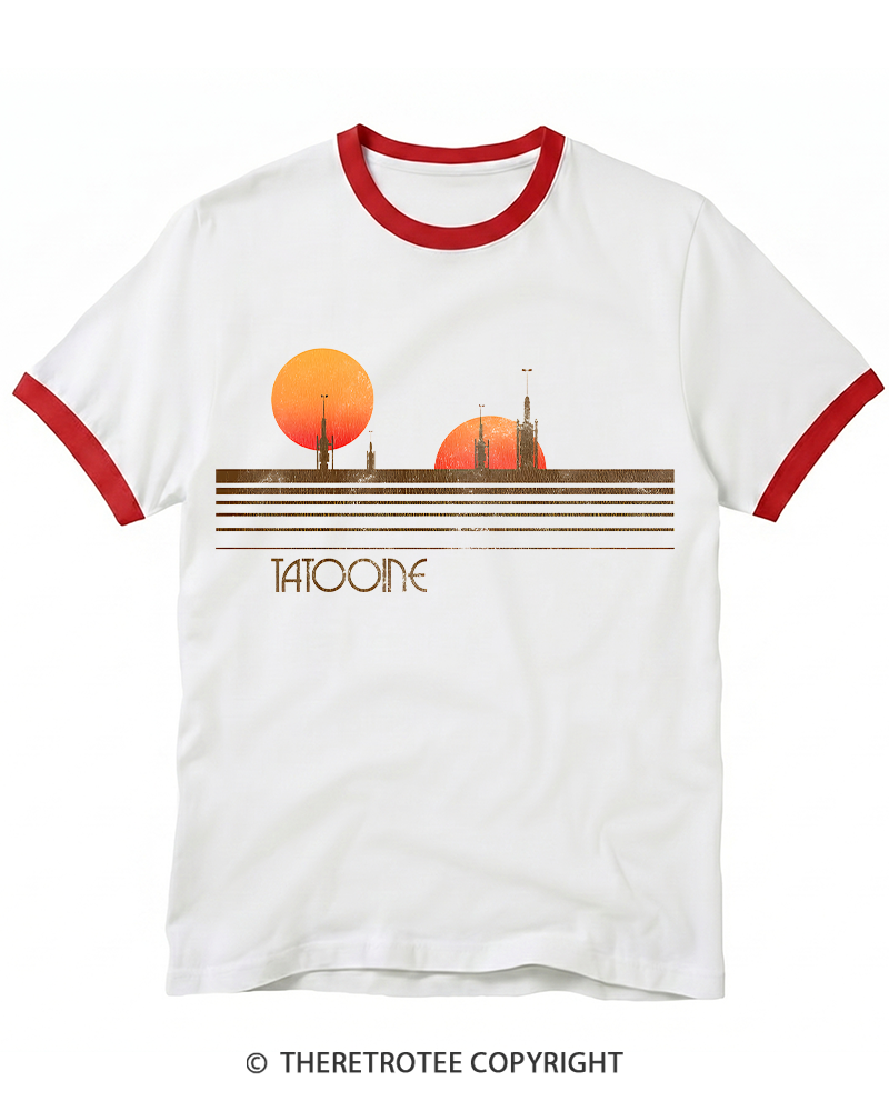 TheRetroTee Galaxy 1980s Ringer T-shirt