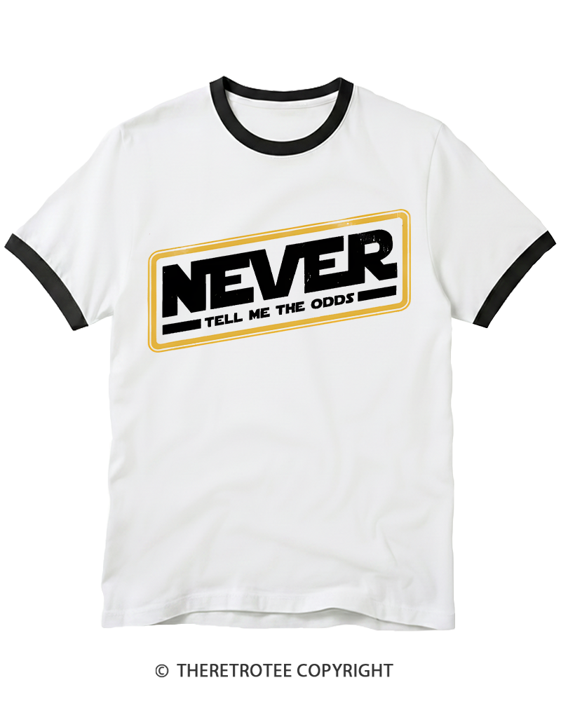 TheRetroTee Never Tell Me The Odds 1980s Ringer T-shirt