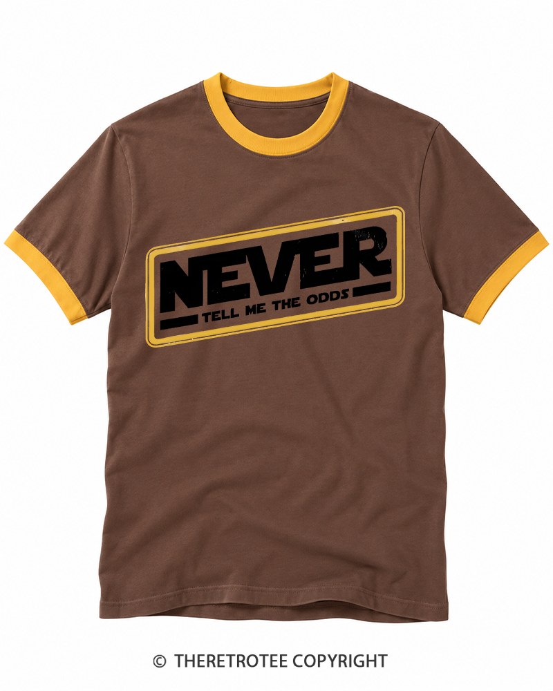 TheRetroTee Never Tell Me The Odds 1980s Ringer T-shirt