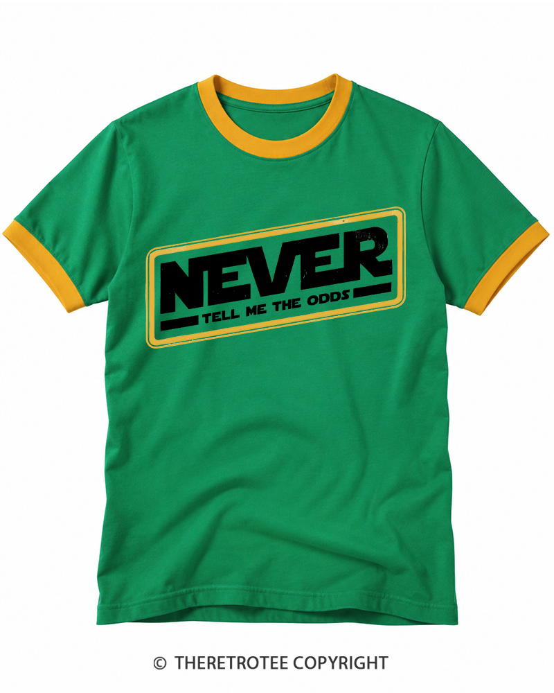 TheRetroTee Never Tell Me The Odds 1980s Ringer T-shirt