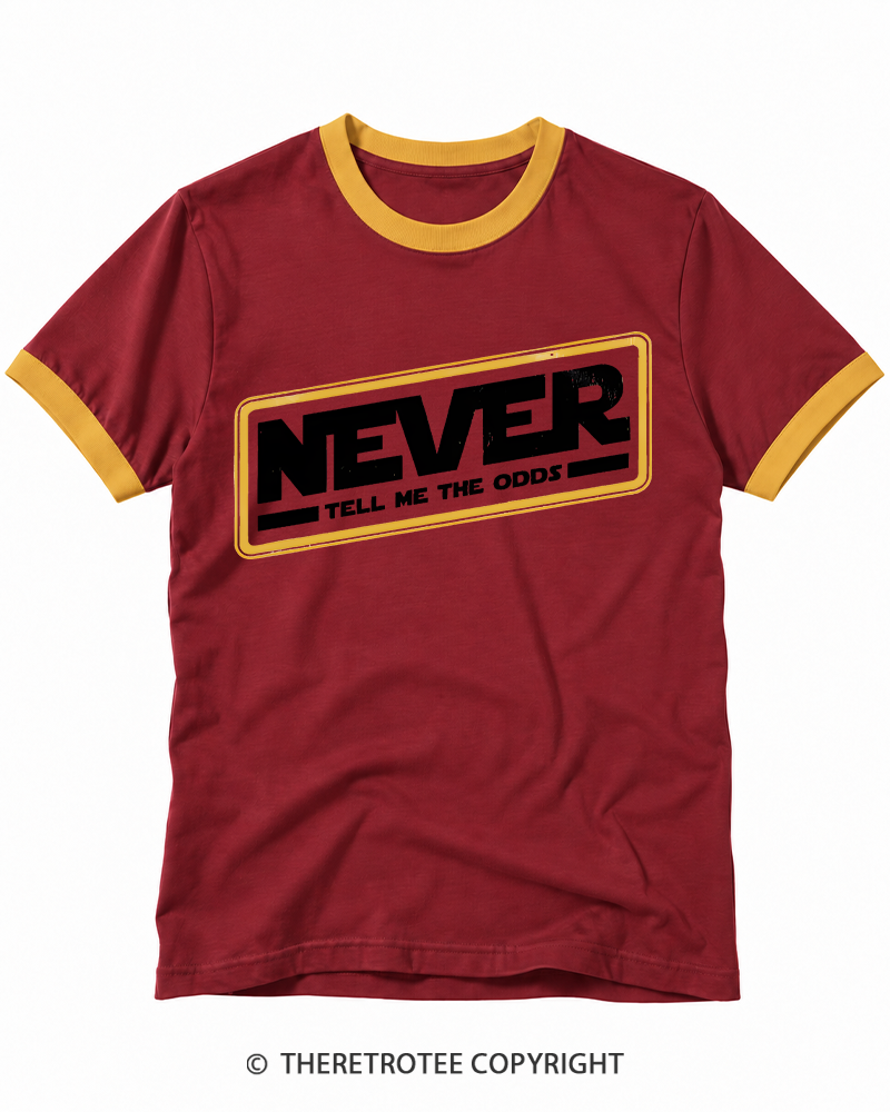 TheRetroTee Never Tell Me The Odds 1980s Ringer T-shirt