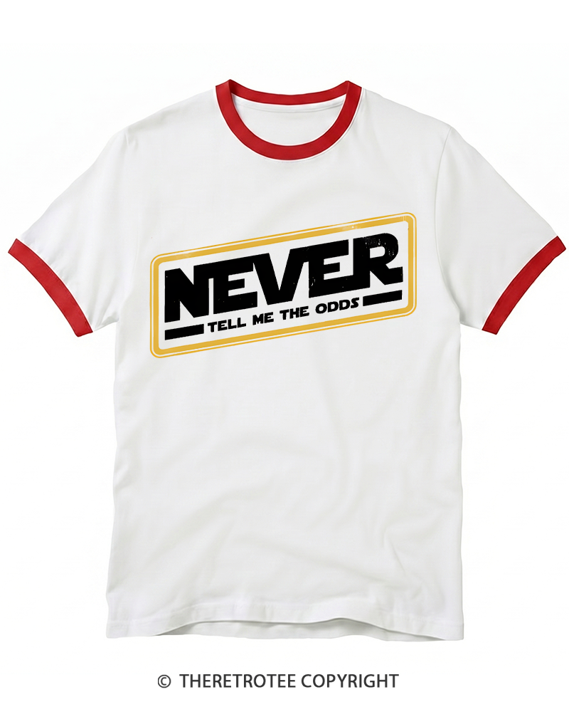 TheRetroTee Never Tell Me The Odds 1980s Ringer T-shirt