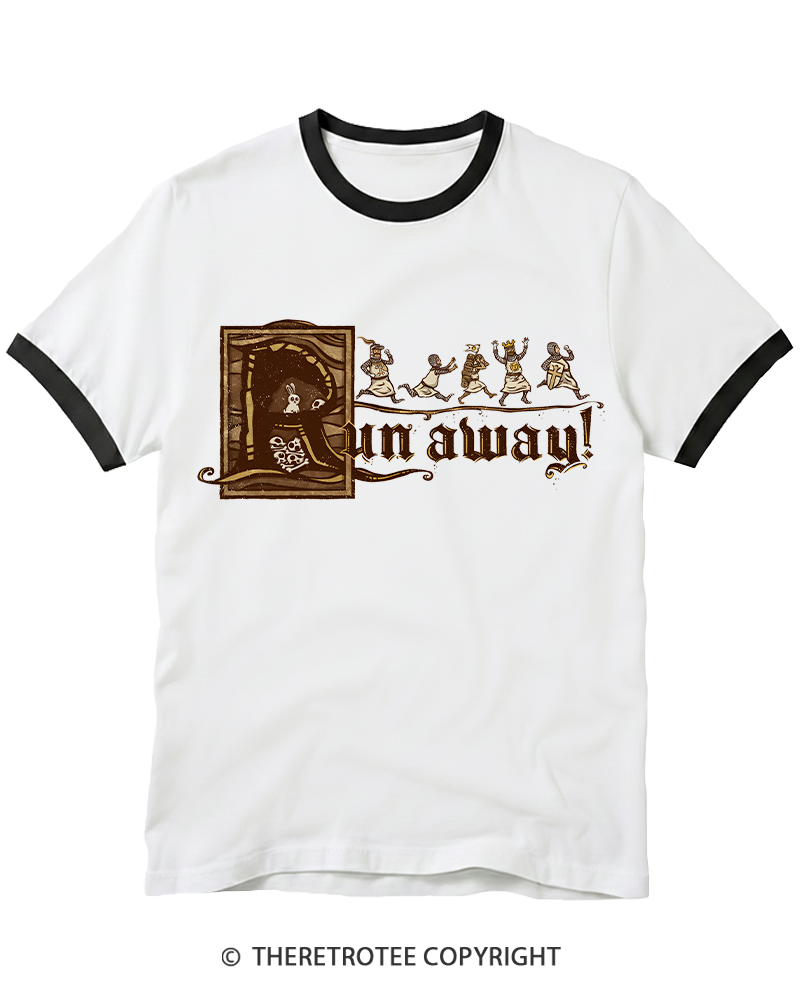 TheRetroTee Run Away 1970s Ringer T-shirt