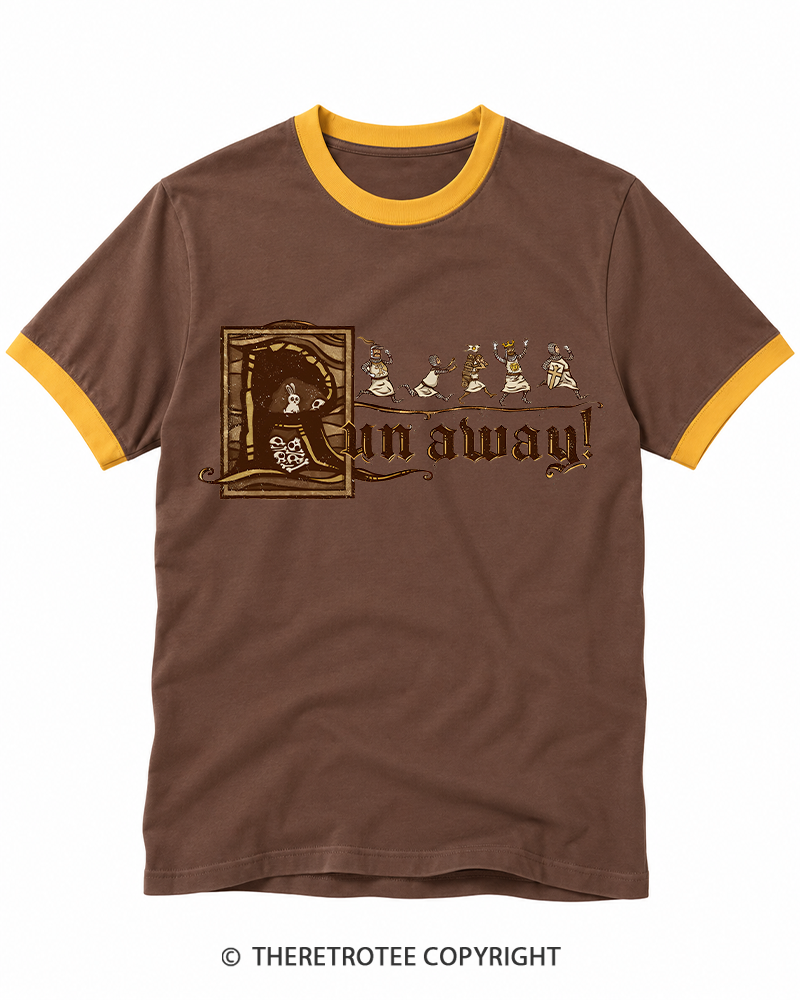 TheRetroTee Run Away 1970s Ringer T-shirt