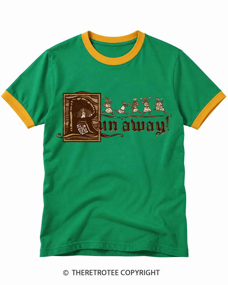 TheRetroTee Run Away 1970s Ringer T-shirt