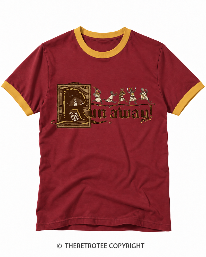 TheRetroTee Run Away 1970s Ringer T-shirt