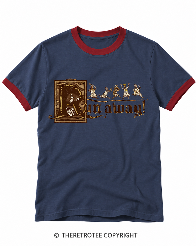 TheRetroTee Run Away 1970s Ringer T-shirt