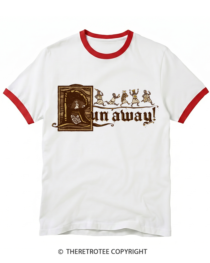 TheRetroTee Run Away 1970s Ringer T-shirt