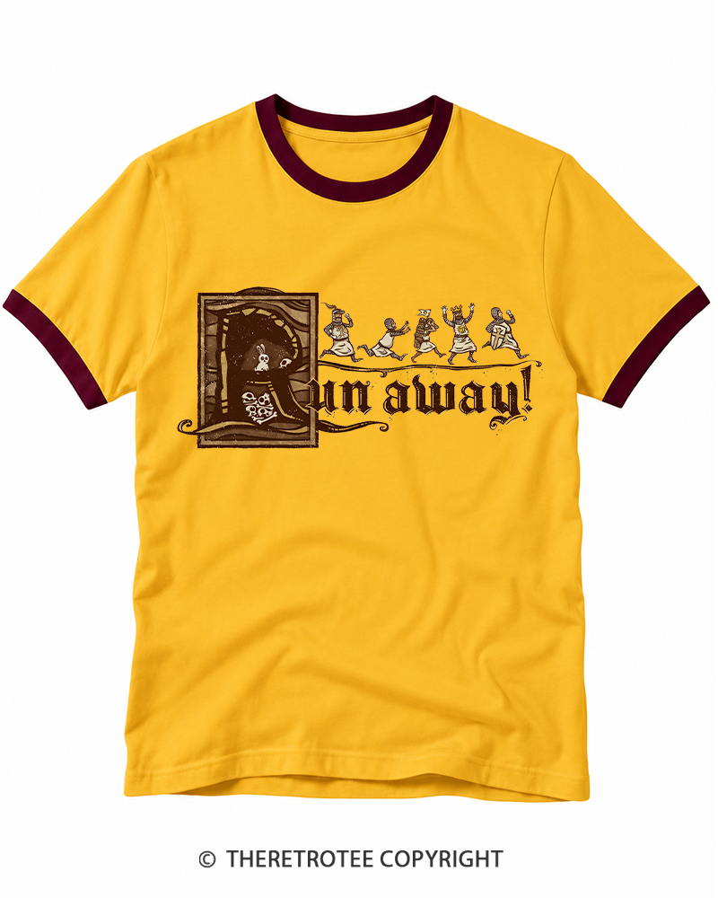 TheRetroTee Run Away 1970s Ringer T-shirt