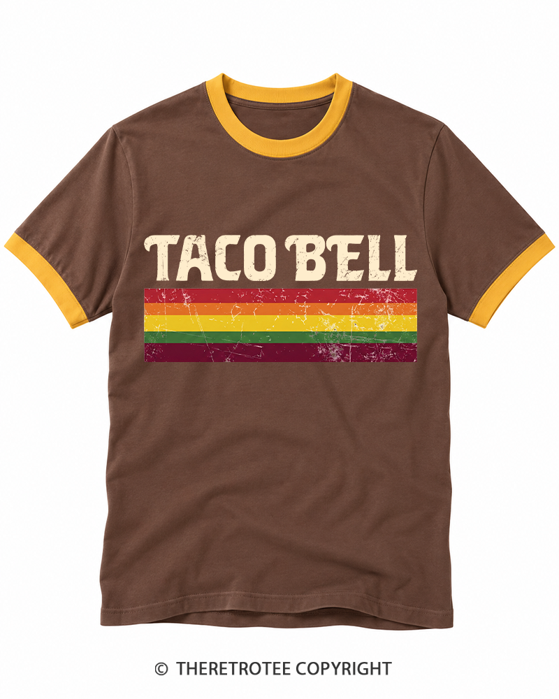 TheRetroTee Vintage Taco Paper Ringer T-shirt