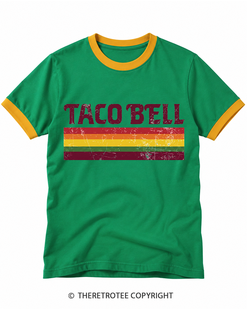 TheRetroTee Vintage Taco Paper Ringer T-shirt