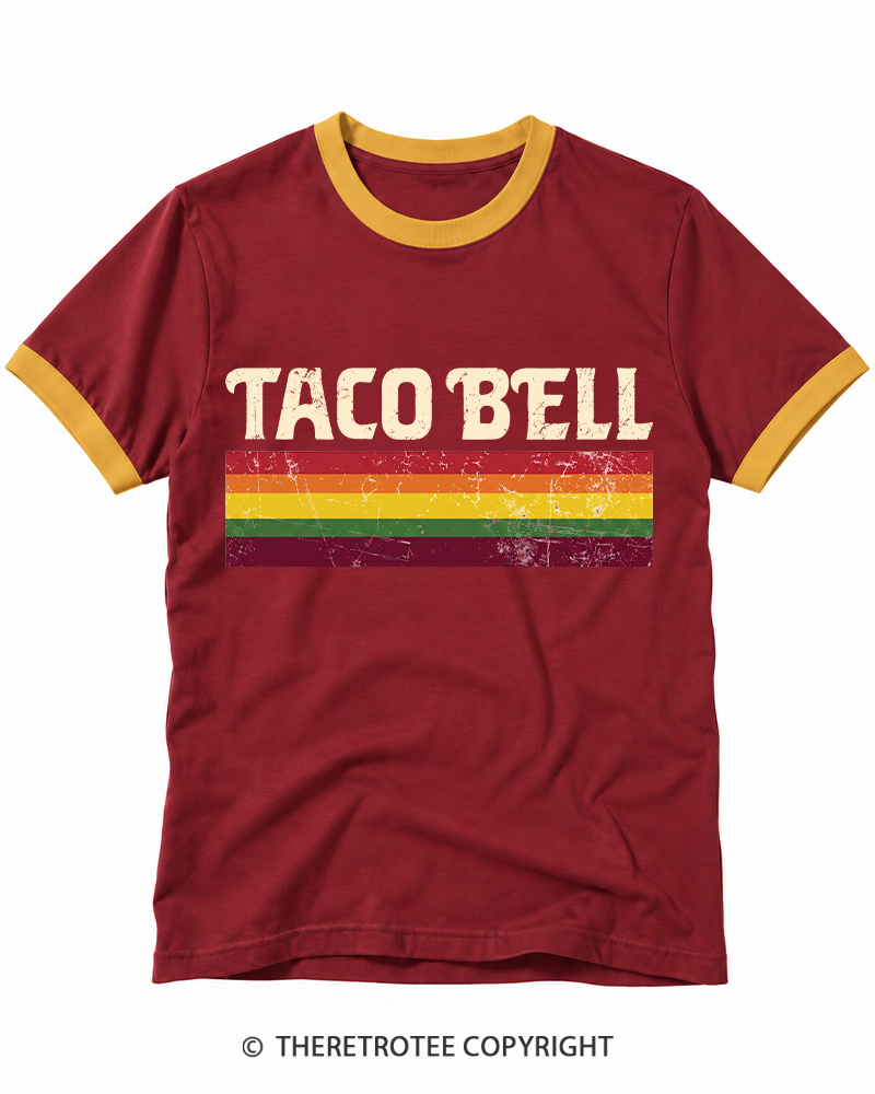 TheRetroTee Vintage Taco Paper Ringer T-shirt
